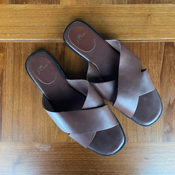 J. Crew | Gretchen Brown Leather Sandals | 8.5 - Picture 4 of 5